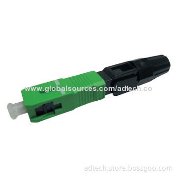 SC/APC/SM Fast Fiber-optic Connector, Made of Plastic and Metal